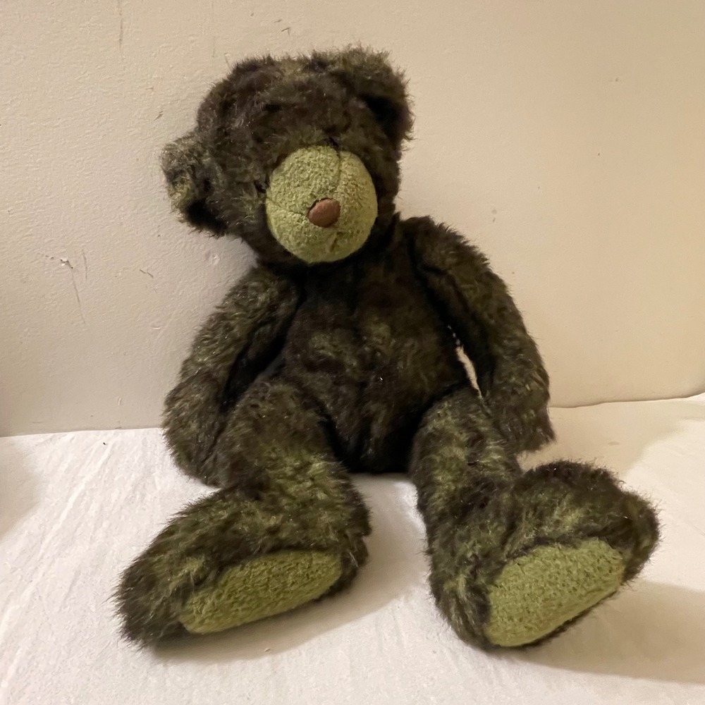 Pottery Barn Moss Green‎ Teddy Bear Stuffed Animal Plush Kids Toy